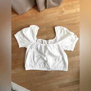 White blouse crop top